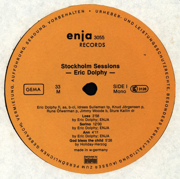 Eric Dolphy : Stockholm Sessions (LP, Album, Mono)
