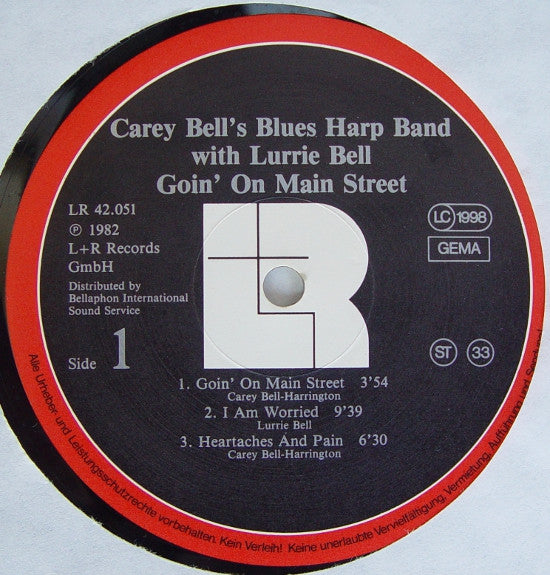 Carey Bell's Blues Harp Band With Lurrie Bell ~ Goin' On Main Street (Vinyl) - Djungel & Jazz