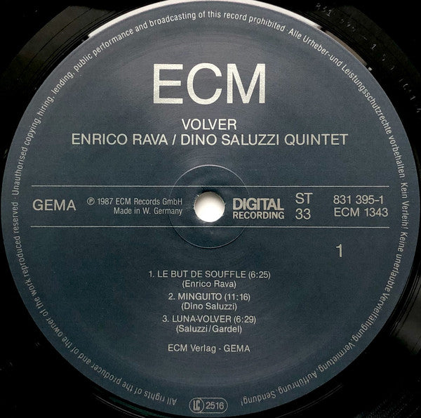 Enrico Rava / Dino Saluzzi Quintet ~ Volver (Vinyl) - Djungel & Jazz