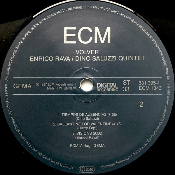 Enrico Rava / Dino Saluzzi Quintet ~ Volver (Vinyl) - Djungel & Jazz