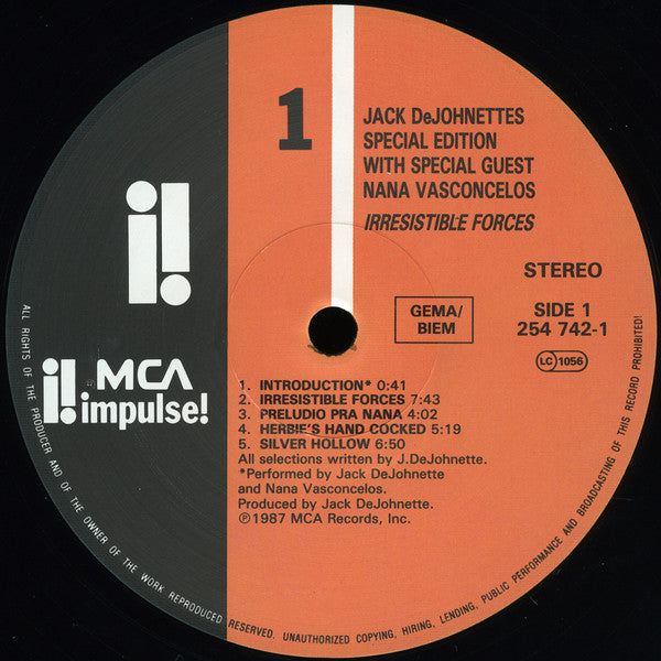 Jack DeJohnette's Special Edition ~ Irresistible Forces (Vinyl) - Djungel & Jazz