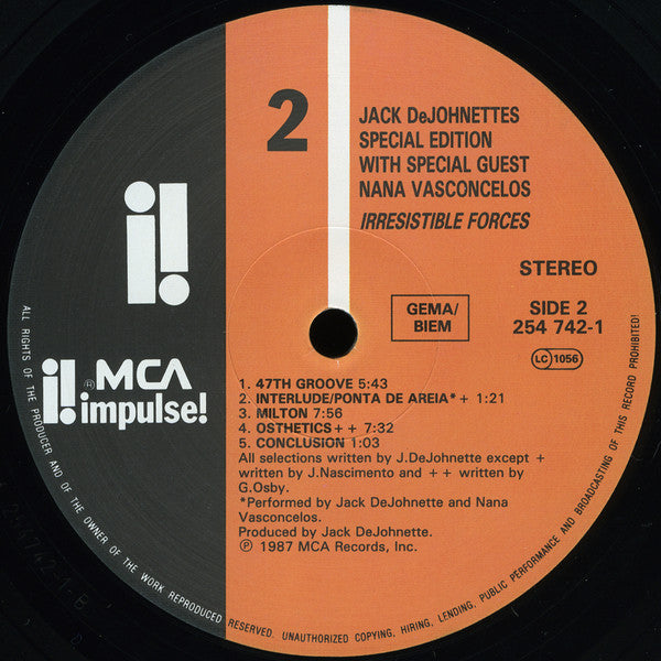 Jack DeJohnette's Special Edition ~ Irresistible Forces (Vinyl) - Djungel & Jazz