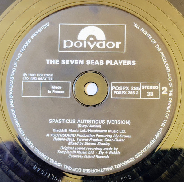 Ian Dury / The Seven Seas Players : Spasticus Autisticus (12", M/Print)