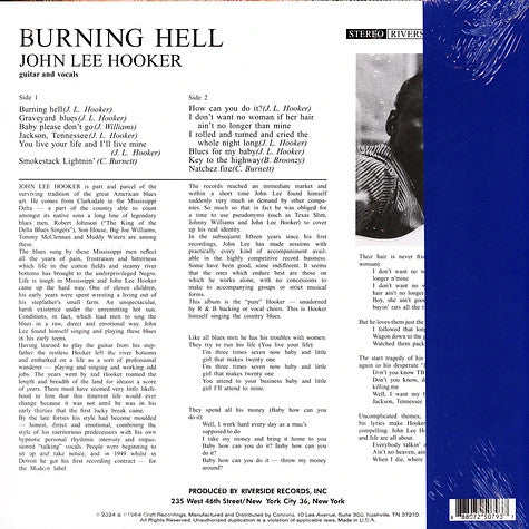 John Lee Hooker ~ Burning Hell (Vinyl) - Djungel & Jazz