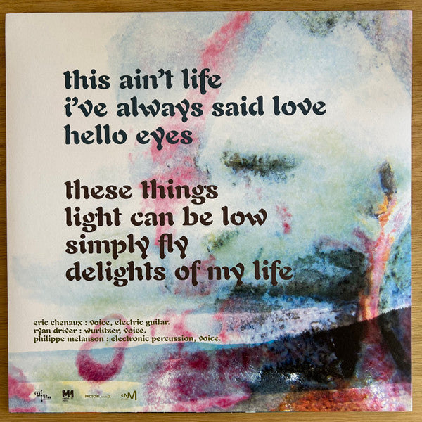 Eric Chenaux Trio : Delights Of My Life (LP, Album, 180)
