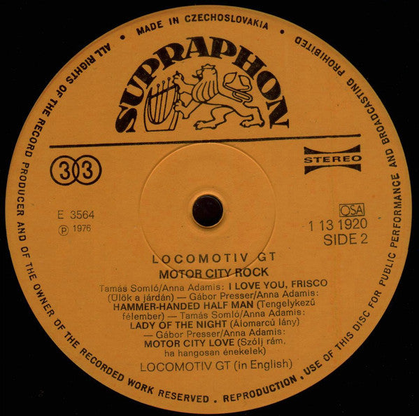 Locomotiv GT : Motor City Rock (LP, Album, RP)