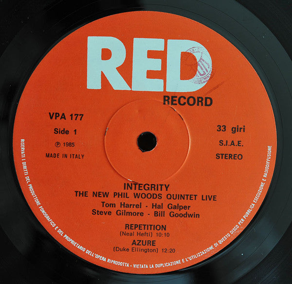 The New Phil Woods Quintet ~ Integrity (The New Phil Woods Quintet Live) (Vinyl) - Djungel & Jazz