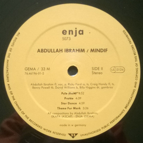 Abdullah Ibrahim / Dollar Brand ~ Mindif (Vinyl) - Djungel & Jazz
