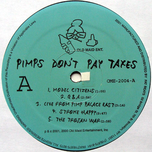J-Zone Presents The Old Maid Billionaires : Pimps Don't Pay Taxes (2xLP, Album)