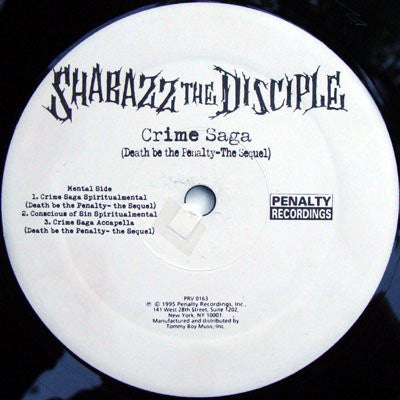 Shabazz The Disciple ~ Crime Saga (Death Be The Penalty - The Sequel) (Vinyl) - Djungel & Jazz