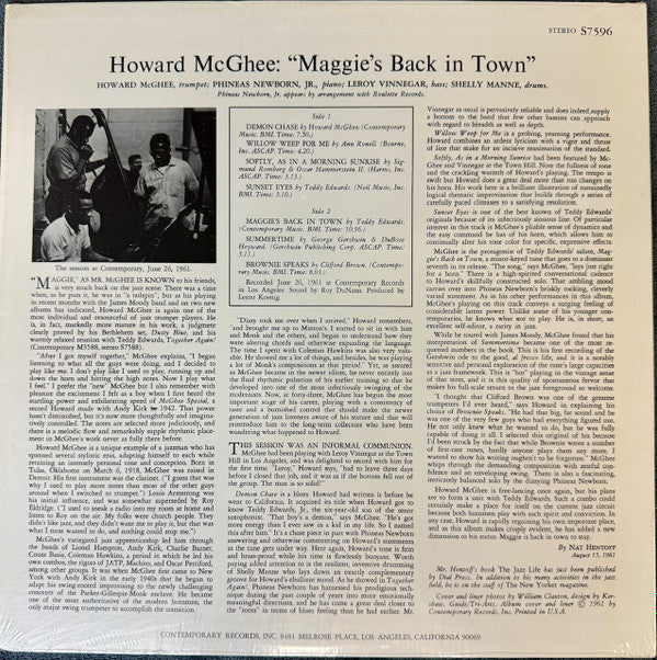 Howard McGhee ~ Maggie's Back In Town!! (Vinyl) - Djungel & Jazz