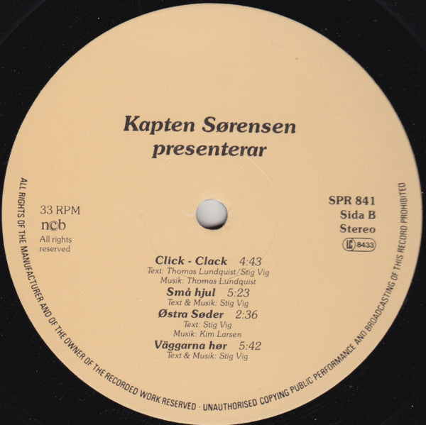 Stig Vig & Dom 40 Røjarna ~ Presenterar Kapten Sørensen (Vinyl) - Djungel & Jazz