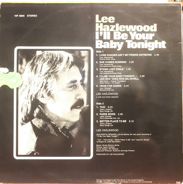 Lee Hazlewood ~ I'll Be Your Baby Tonight (Vinyl) - Djungel & Jazz