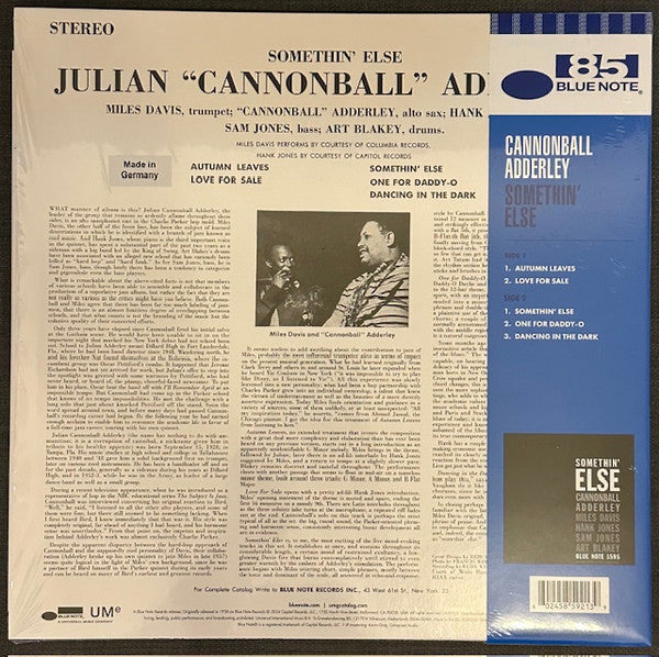 Cannonball Adderley : Somethin' Else (LP, Ltd, RE, Blu)