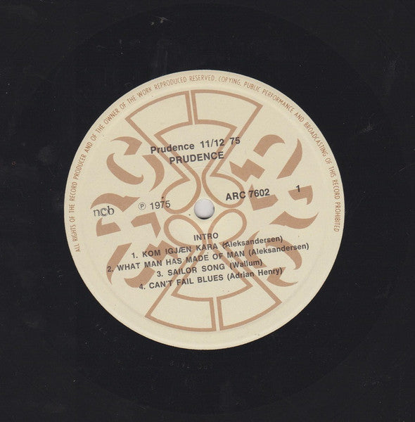 Prudence  ~ 11/12'75 (Vinyl) - Djungel & Jazz