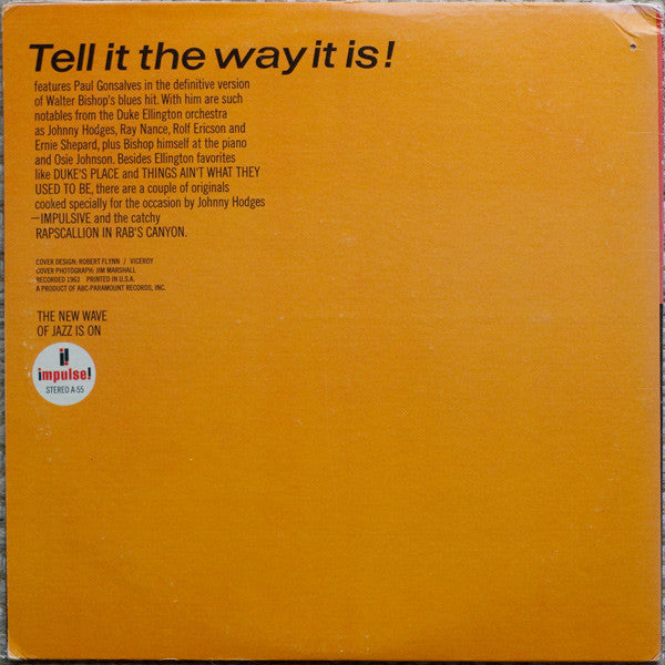 Paul Gonsalves : Tell It The Way It Is (LP, Album, RE)
