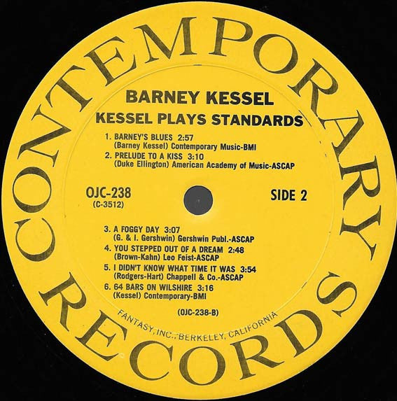 Barney Kessel ~ Kessel Plays Standards (Vinyl) - Djungel & Jazz