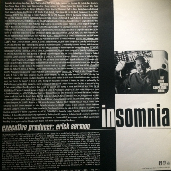 Erick Sermon : Insomnia (The Erick Sermon Compilation Album) (LP, Album, Comp)