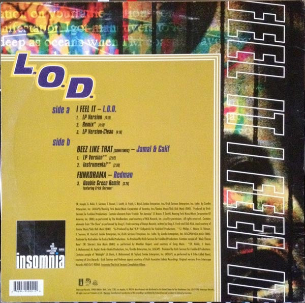 L.O.D. & Calif / Redman ~ I Feel It / Beez Like That (Sometimes) / Funkorama (Remix) (Vinyl) - Djungel & Jazz