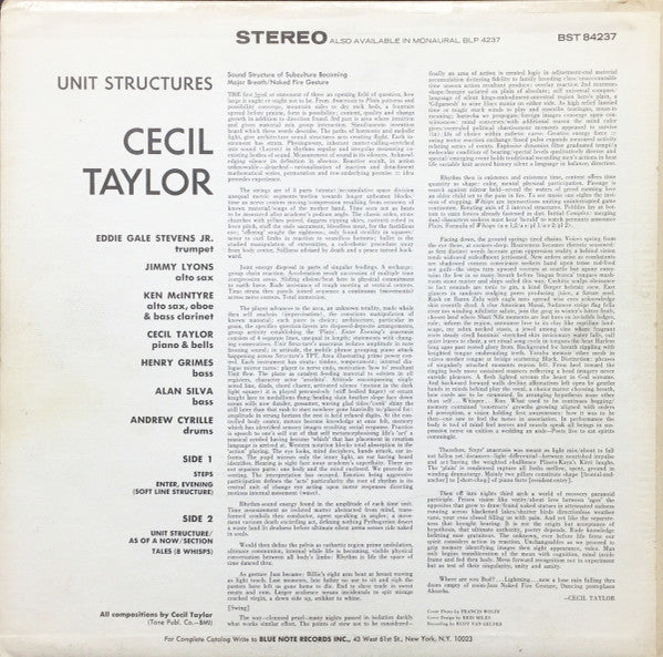 Cecil Taylor ~ Unit Structures (Vinyl) - Djungel & Jazz