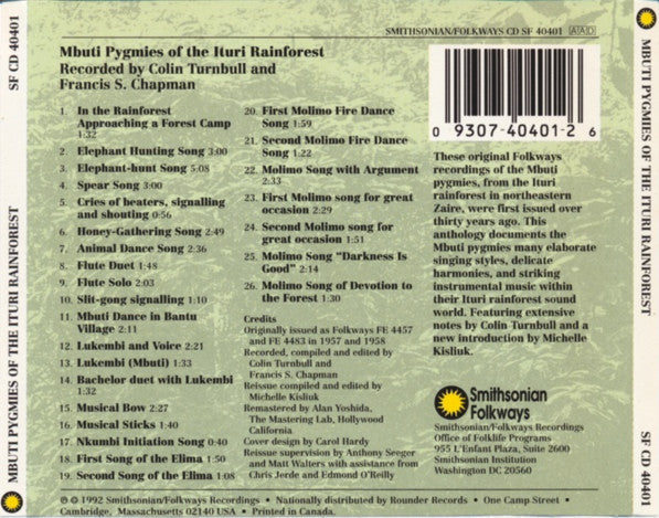 Mbuti Pygmies Of The Rainforest - Recorded By Colin Turnbull And Francis S. Chapman ~ Mbuti Pygmies Of The Ituri Rainforest (Vinyl) - Djungel & Jazz