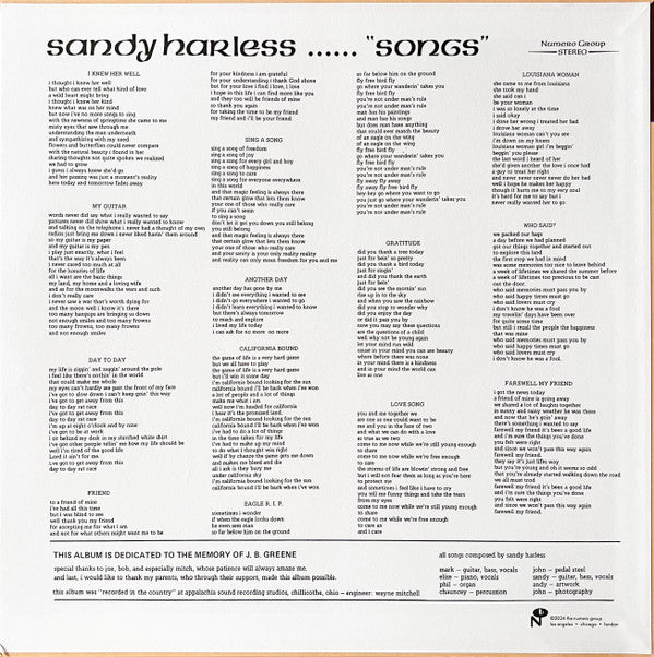 Sandy Harless ~ Songs (Vinyl) - Djungel & Jazz