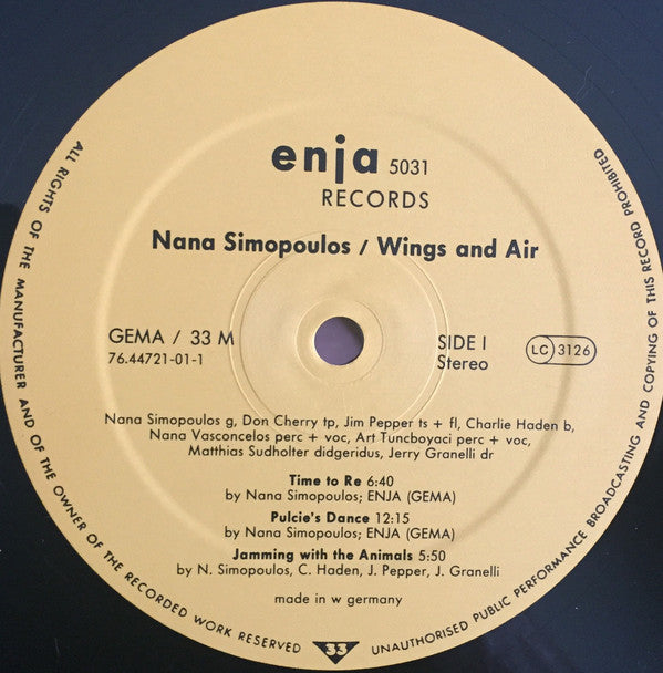 Nana Simopoulos ~ Wings And Air (Vinyl) - Djungel & Jazz