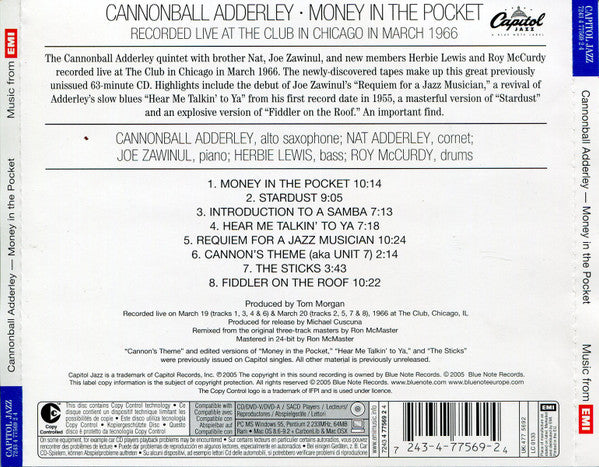 Cannonball Adderley ~ Money In The Pocket (Vinyl) - Djungel & Jazz