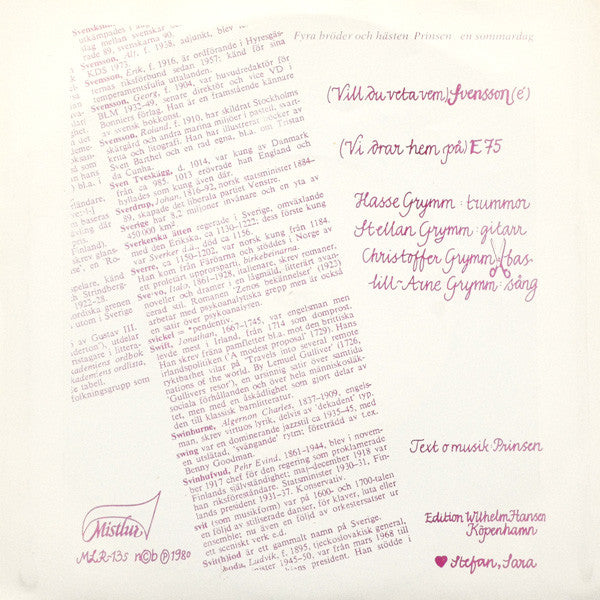 Bröderna Grymm ~ On The Road Again (Vinyl) - Djungel & Jazz