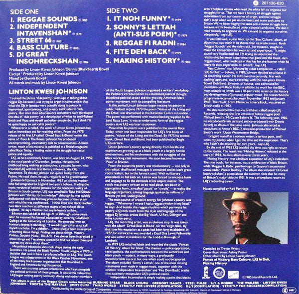 Linton Kwesi Johnson : Linton Kwesi Johnson (LP, Comp)