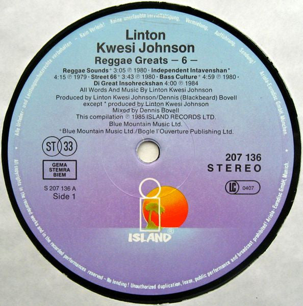 Linton Kwesi Johnson : Linton Kwesi Johnson (LP, Comp)