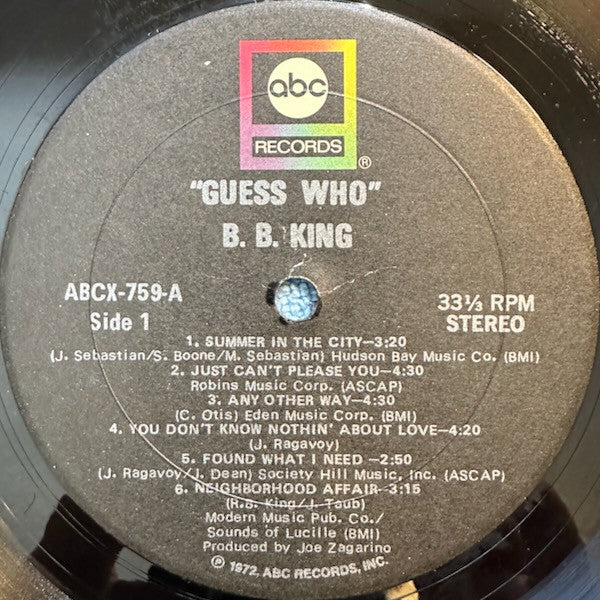 B.B. King : Guess Who (LP, Album, Ste)