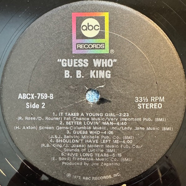 B.B. King : Guess Who (LP, Album, Ste)