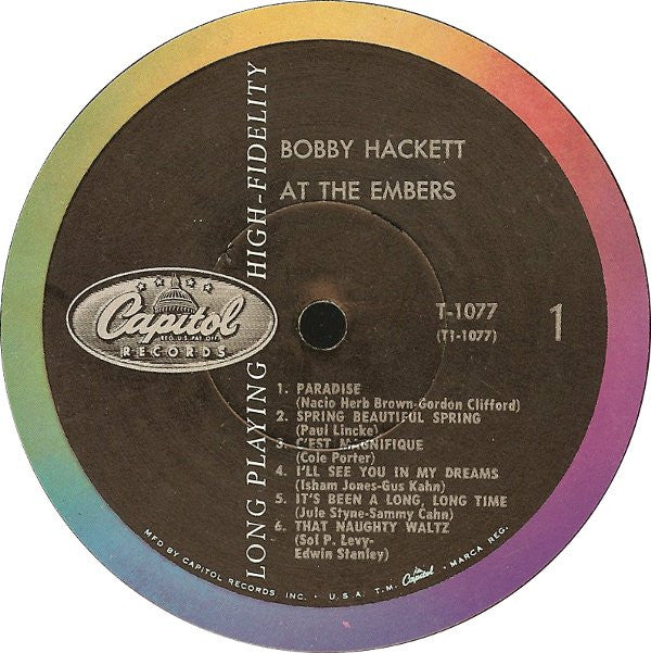 The Bobby Hackett Four ~ Bobby Hackett At The Embers (Vinyl) - Djungel & Jazz