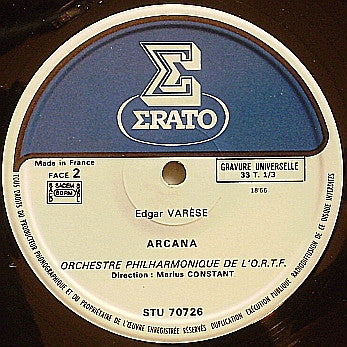 Edgard Varèse / Orchestre National De L'ORTF Direction Marius Constant : Amériques / Arcana (LP)