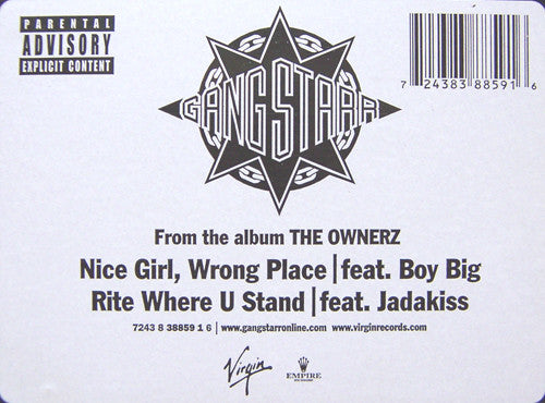 Gang Starr ~ Nice Girl, Wrong Place / Rite Where U Stand (Vinyl) - Djungel & Jazz