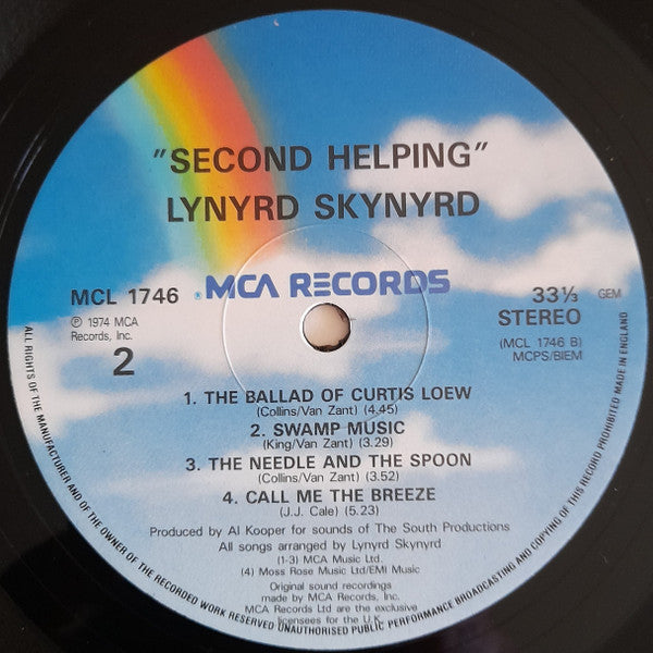 Lynyrd Skynyrd : Second Helping (LP, Album, RE)