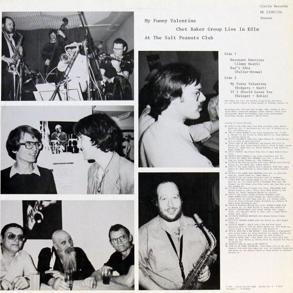Chet Baker With Jon Eardley & Bob Mover : My Funny Valentine (Live At The Salt Peanuts Club) (LP)
