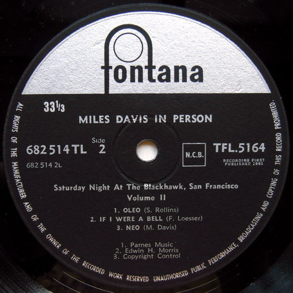 Miles Davis ~ In Person, Saturday Night At The Blackhawk, San Francisco, Volume II (Vinyl) - Djungel & Jazz