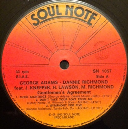 George Adams - Dannie Richmond ~ Gentlemen's Agreement (Vinyl) - Djungel & Jazz