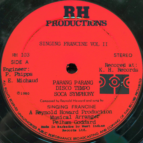 Singing Francine : Vol. 2 (LP, Album)