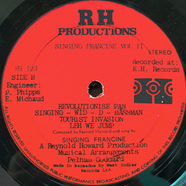 Singing Francine : Vol. 2 (LP, Album)