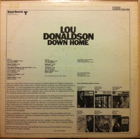 Lou Donaldson ~ Down Home (Vinyl) - Djungel & Jazz
