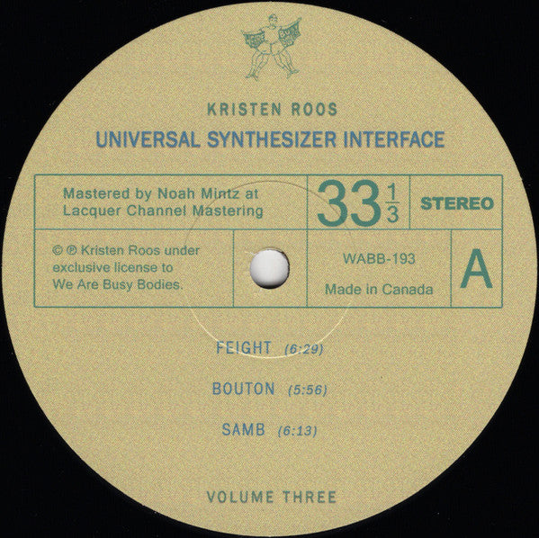 Kristen Roos ~ Universal Synthesizer Interface Volume Three (Vinyl) - Djungel & Jazz