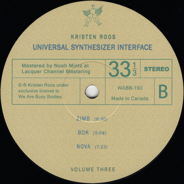 Kristen Roos ~ Universal Synthesizer Interface Volume Three (Vinyl) - Djungel & Jazz