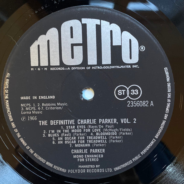 Charlie Parker ~ The Definitive Charlie Parker Vol. 2 (Vinyl) - Djungel & Jazz