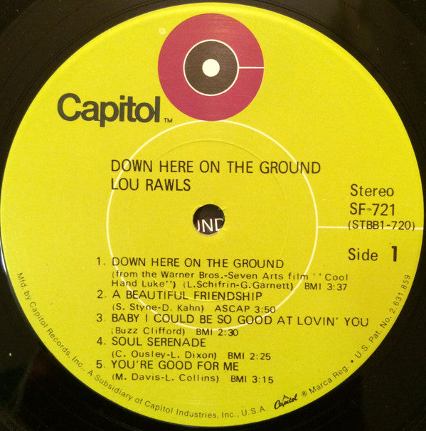 Lou Rawls : Down Here On The Ground (LP, Album, RE)