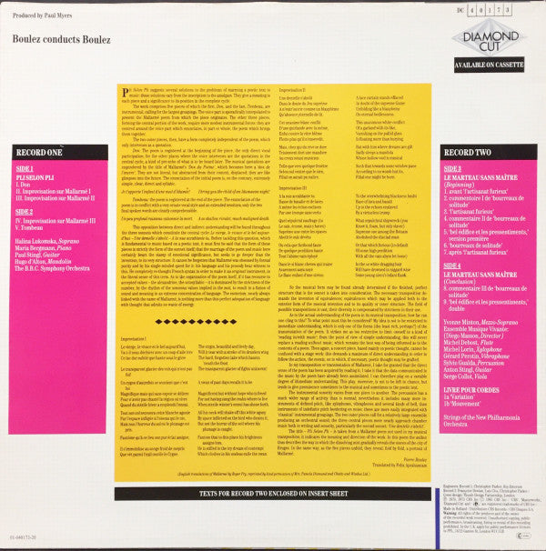 Pierre Boulez ~ Boulez Conducts Boulez : Pli Selon Pli / Le Marteau Sans Maître / Livre Pour Cordes (Vinyl) - Djungel & Jazz