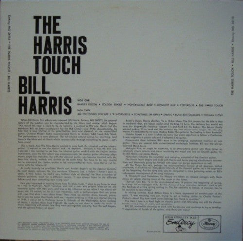 Bill Harris  ~ The Harris Touch (Vinyl) - Djungel & Jazz