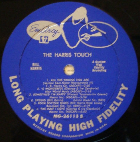 Bill Harris  ~ The Harris Touch (Vinyl) - Djungel & Jazz